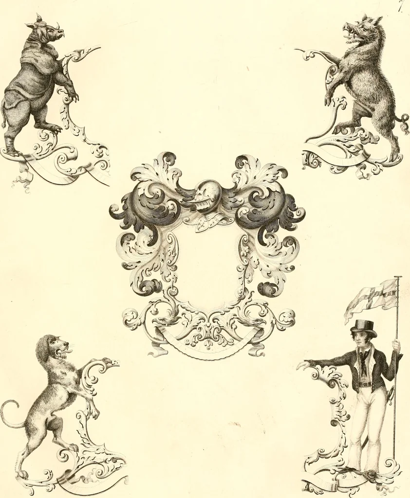 An illustration from Knight's heraldic illustrations designed for the use of herald painters and engravers, 1843, leaf 18