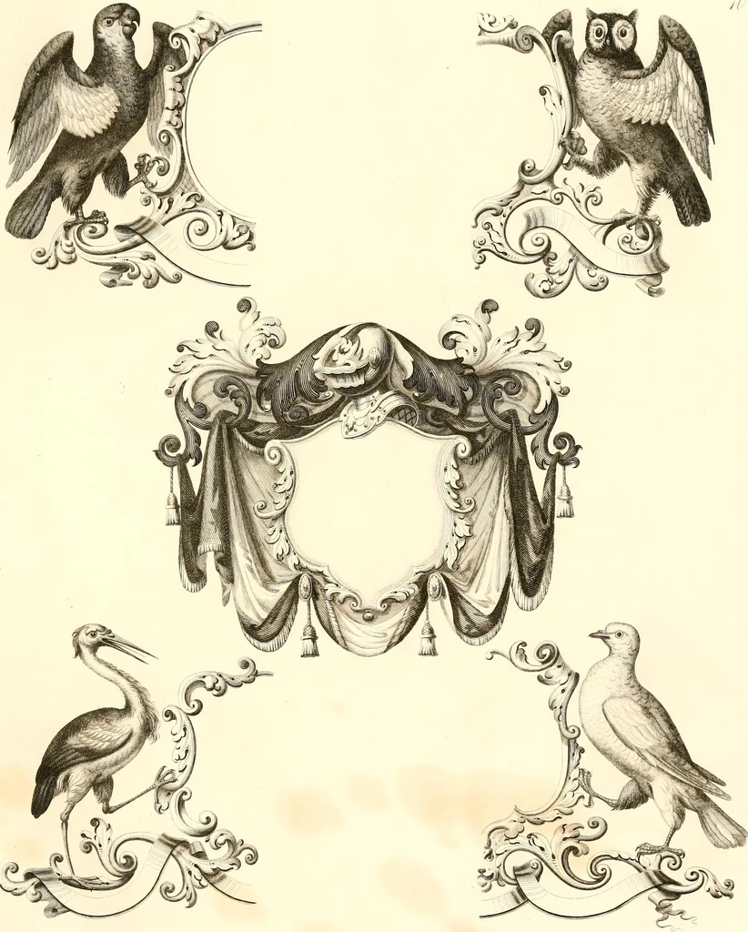 An illustration from Knight's heraldic illustrations designed for the use of herald painters and engravers, 1843, leaf 24