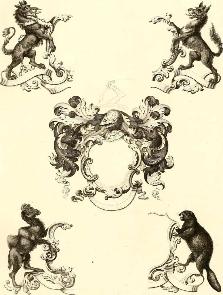 An illustration from Knight's heraldic illustrations designed for the use of herald painters and engravers, 1843, leaf 28