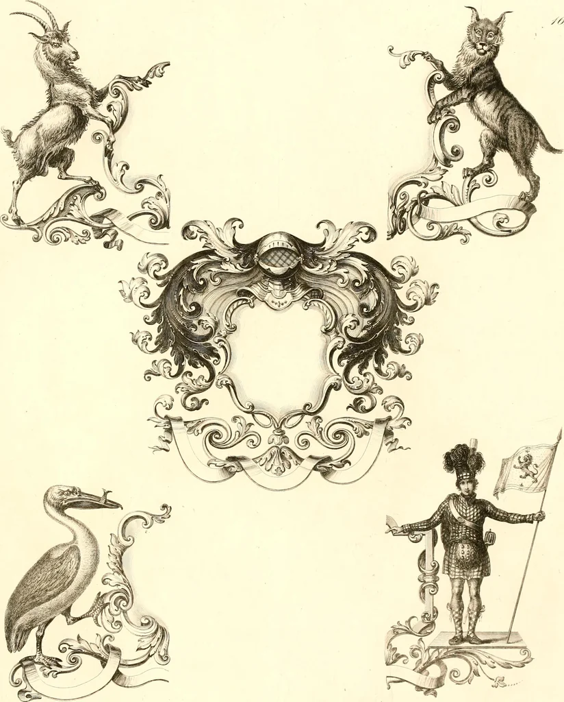 An illustration from Knight's heraldic illustrations designed for the use of herald painters and engravers, 1843, leaf 36