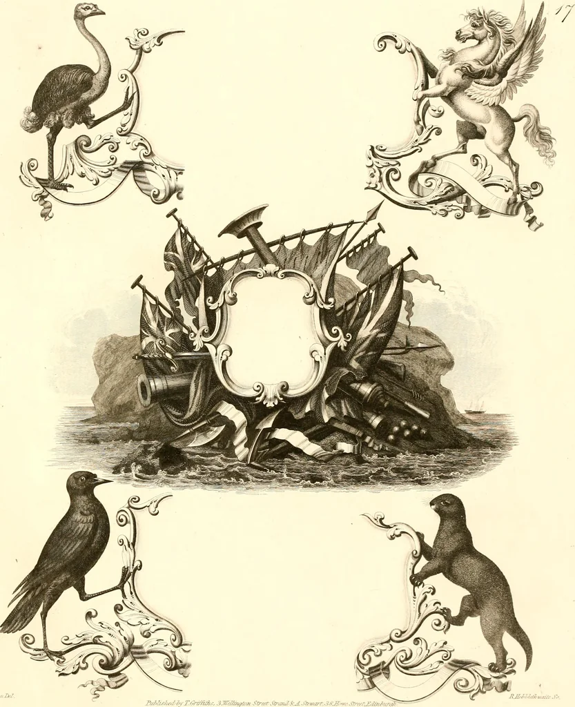 An illustration from Knight's heraldic illustrations designed for the use of herald painters and engravers, 1843, leaf 38