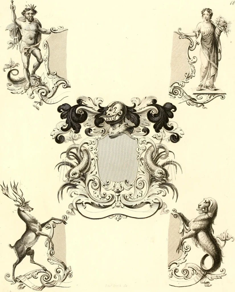An illustration from Knight's heraldic illustrations designed for the use of herald painters and engravers, 1843, leaf 40