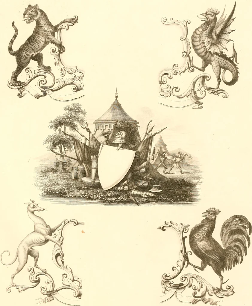 An illustration from Knight's heraldic illustrations designed for the use of herald painters and engravers, 1843, leaf 44