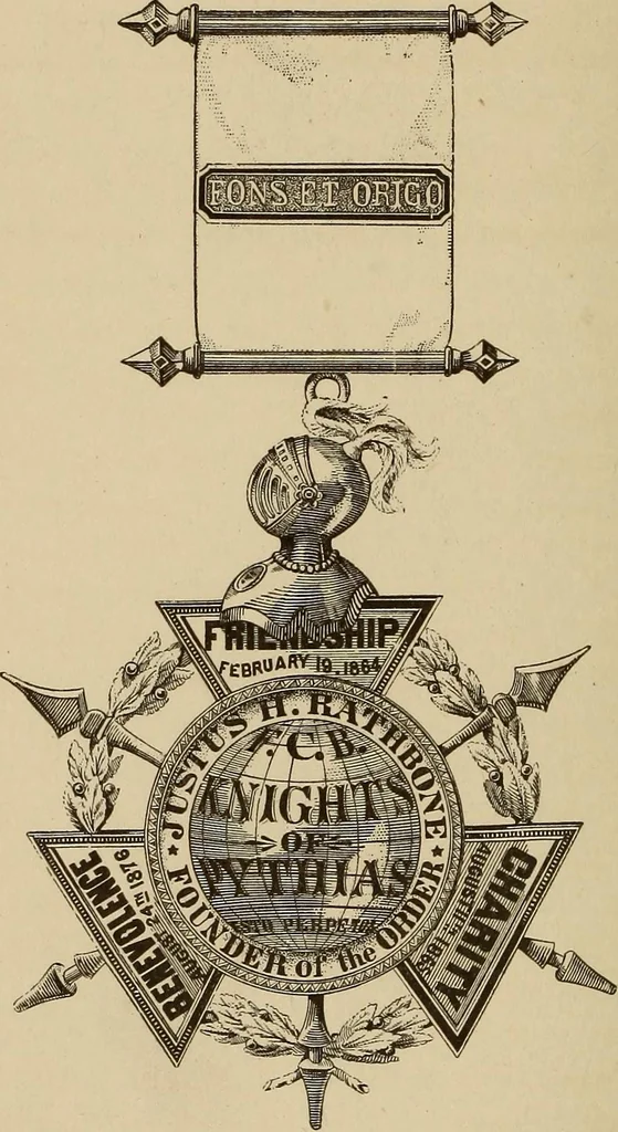An illustration from The Knights of Pythias complete manual and text book .., 1885, leaf 485