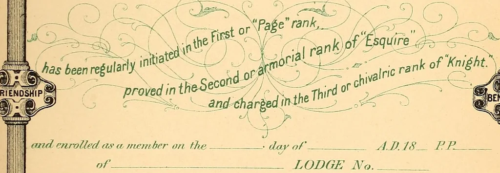 An illustration from The Knights of Pythias complete manual and text-book .., 1878, leaf 96