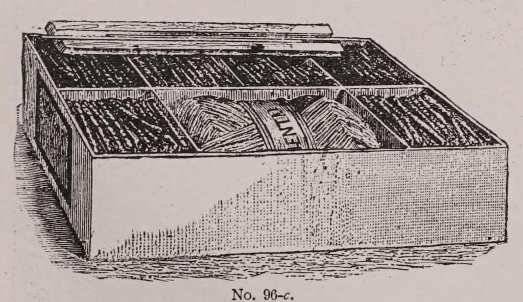 An illustration from Knitting and crochet. A guide to the use of the needle and the hook .., 1885, leaf 83