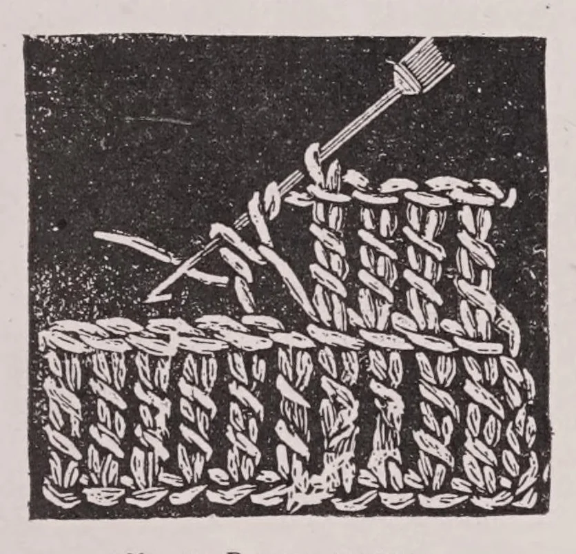 An illustration from Knitting and crochet. A guide to the use of the needle and the hook .., 1885, leaf 98