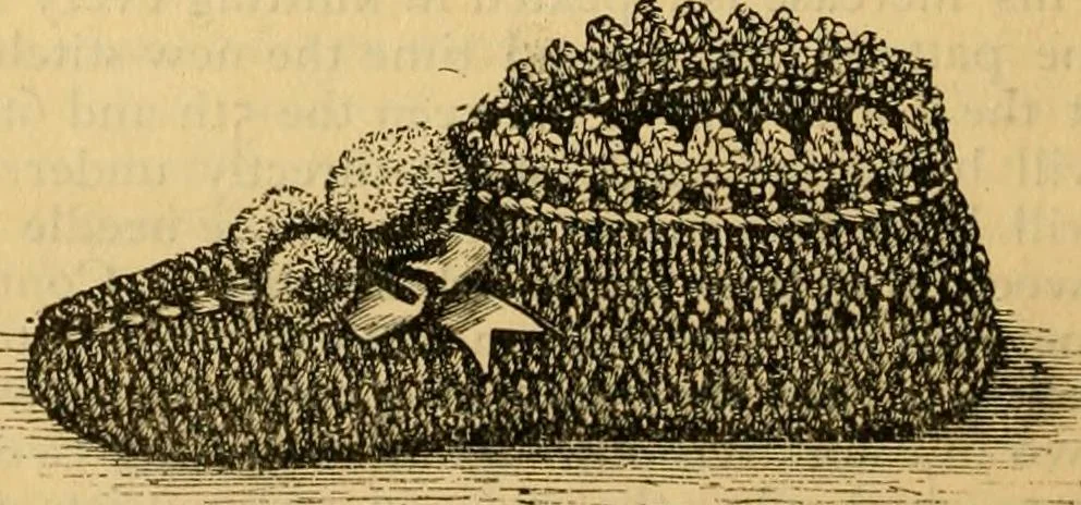 An illustration from Knitting and crocheting, 1885, leaf 11