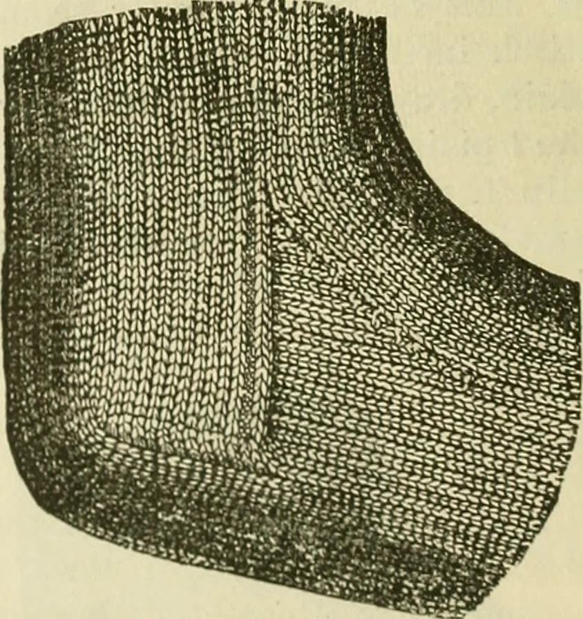 An illustration from Knitting : how to knit and what to knit..., 1884, leaf 13