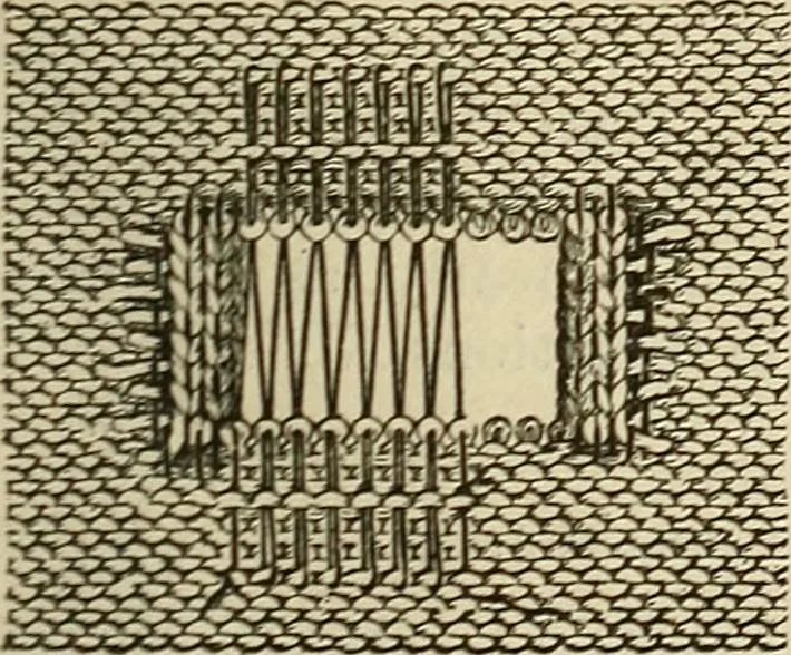 An illustration from Knitting : how to knit and what to knit..., 1884, leaf 18