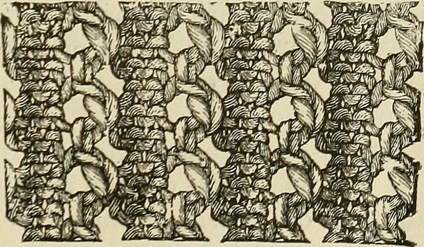An illustration from Knitting : how to knit and what to knit..., 1884, leaf 28