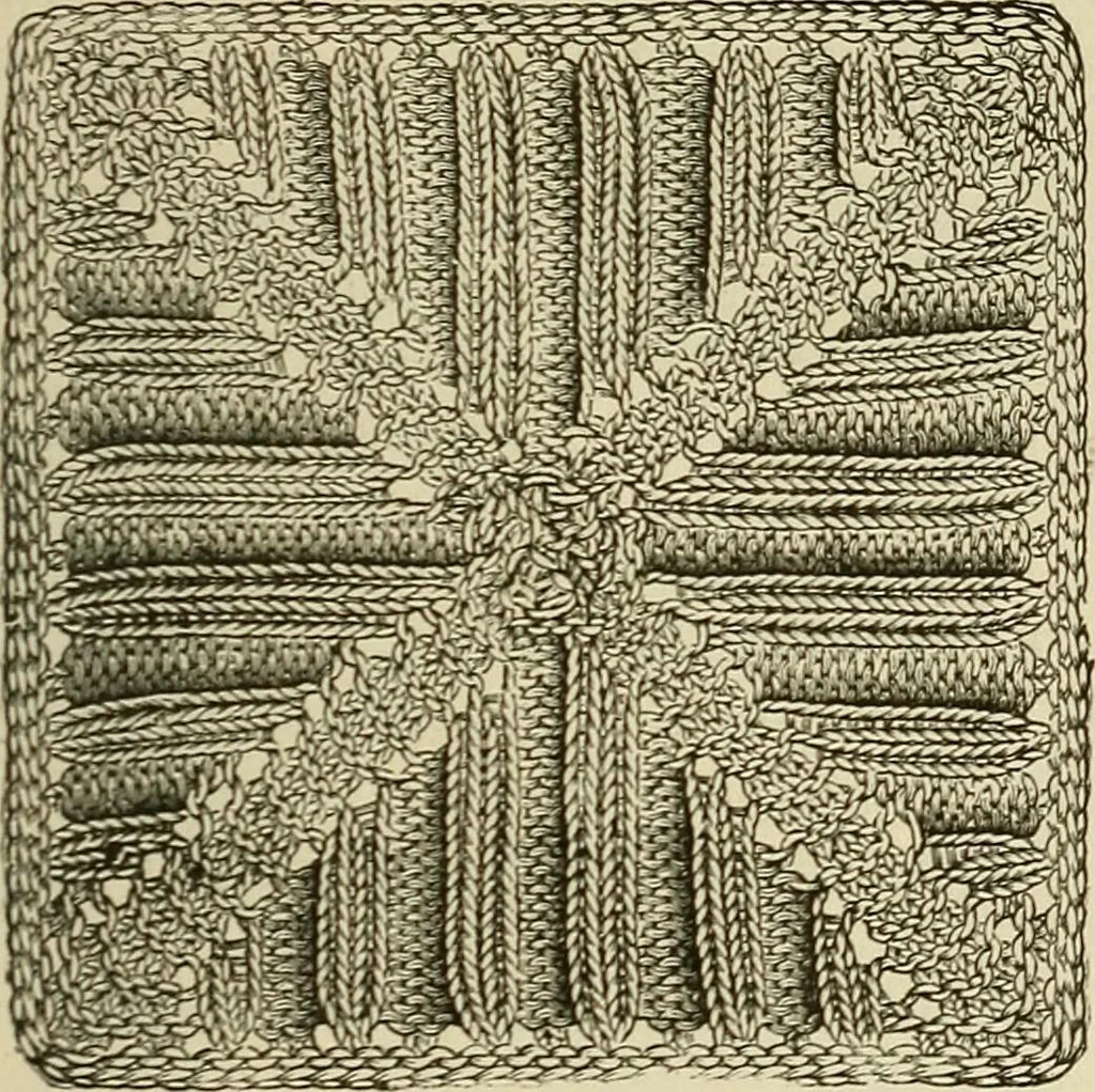 An illustration from Knitting : how to knit and what to knit..., 1884, leaf 32