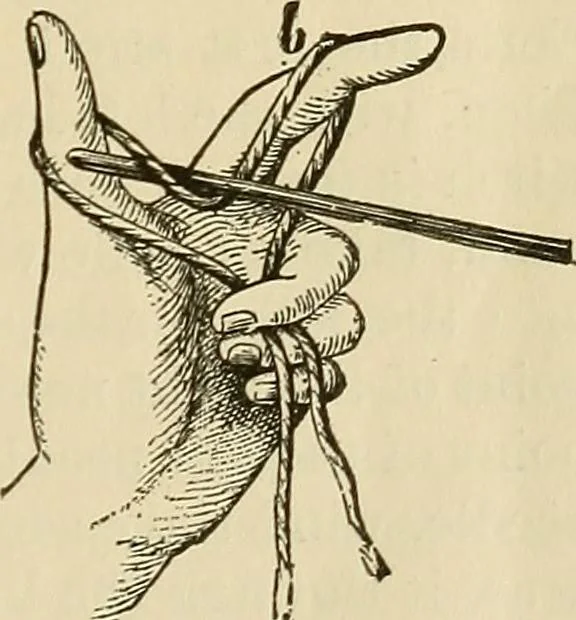 An illustration from Knitting : how to knit and what to knit..., 1884, leaf 4