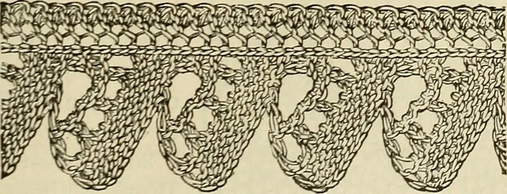 An illustration from Knitting : how to knit and what to knit..., 1884, leaf 42