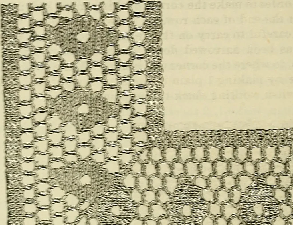 An illustration from Knitting : how to knit and what to knit..., 1884, leaf 57