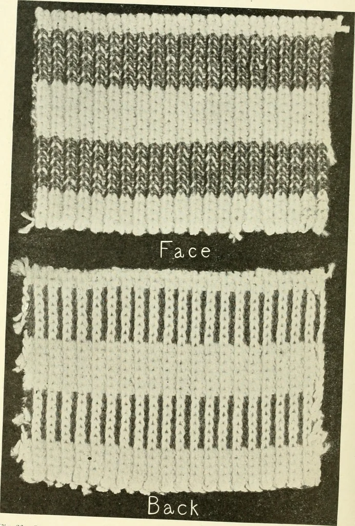 An illustration from Knitting; a manual of practical instruction in the mechanical details of all types of knitting machinery, their operation, adjustment, and care, 1909, leaf 103