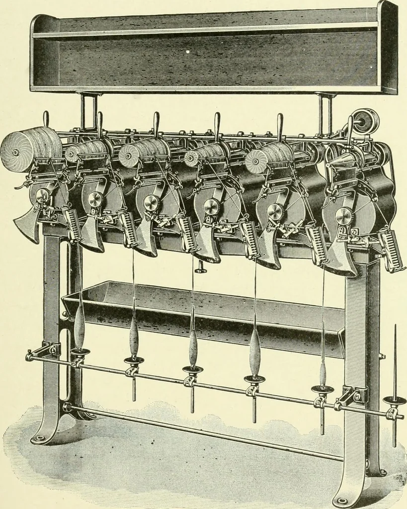 An illustration from Knitting; a manual of practical instruction in the mechanical details of all types of knitting machinery, their operation, adjustment, and care, 1909, leaf 114