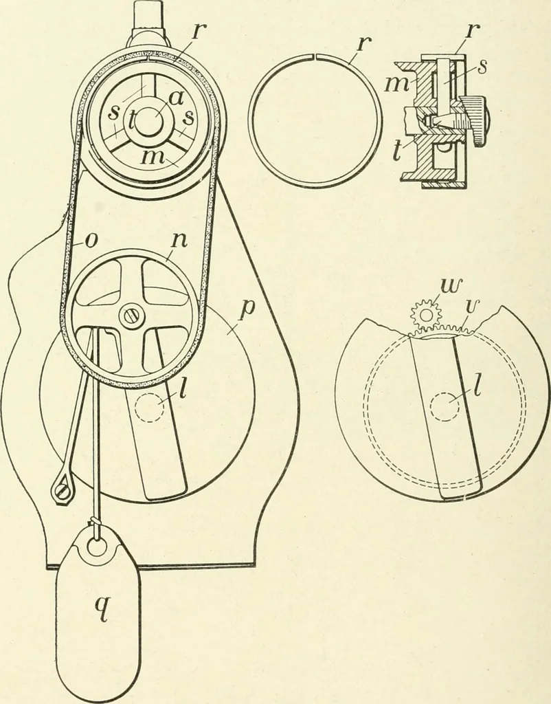 An illustration from Knitting; a manual of practical instruction in the mechanical details of all types of knitting machinery, their operation, adjustment, and care, 1909, leaf 117
