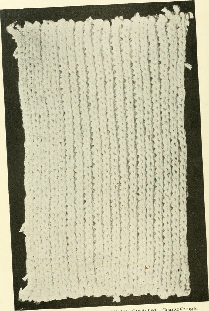 An illustration from Knitting; a manual of practical instruction in the mechanical details of all types of knitting machinery, their operation, adjustment, and care, 1909, leaf 143