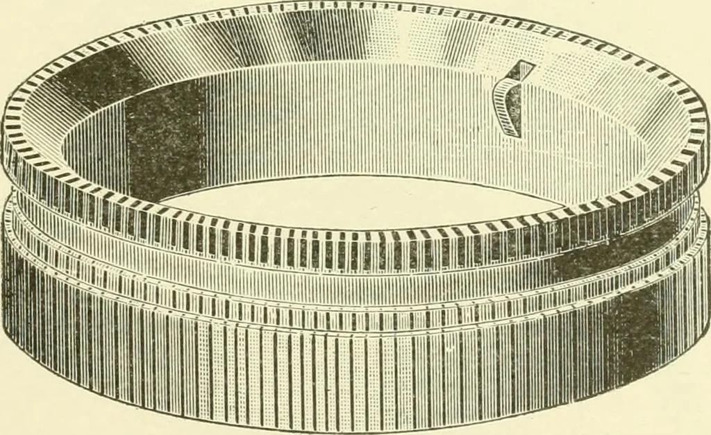 An illustration from Knitting; a manual of practical instruction in the mechanical details of all types of knitting machinery, their operation, adjustment, and care, 1909, leaf 148