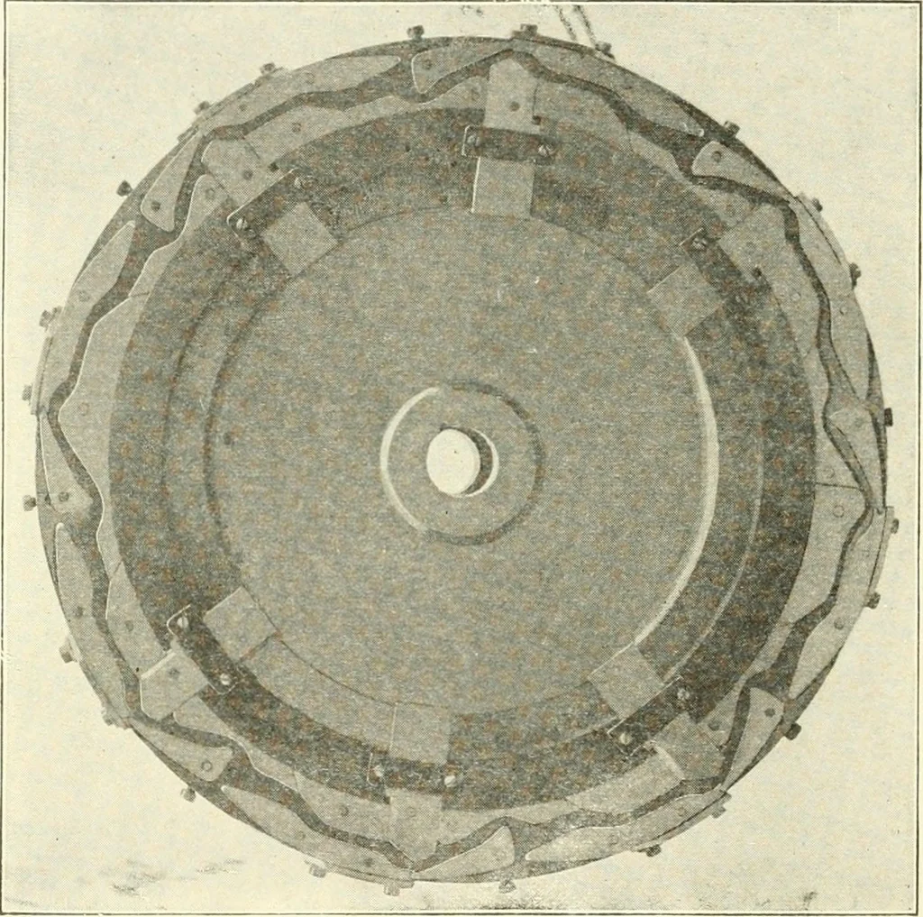 An illustration from Knitting; a manual of practical instruction in the mechanical details of all types of knitting machinery, their operation, adjustment, and care, 1909, leaf 169