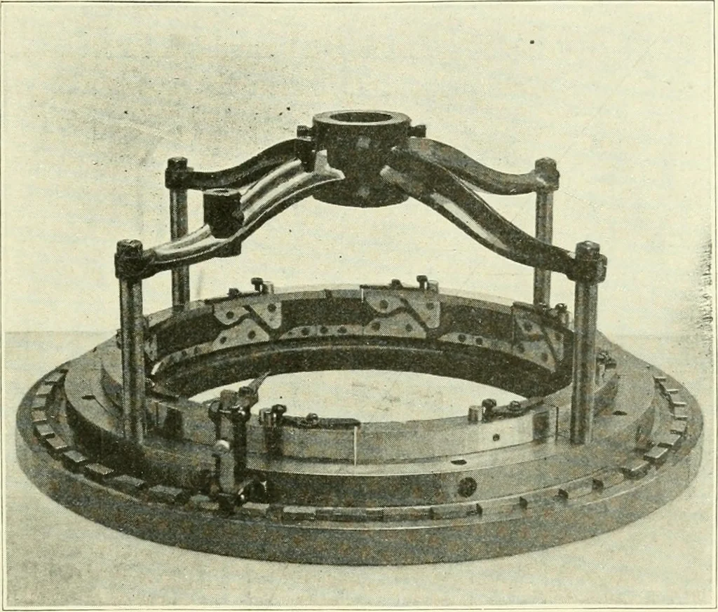 An illustration from Knitting; a manual of practical instruction in the mechanical details of all types of knitting machinery, their operation, adjustment, and care, 1909, leaf 178