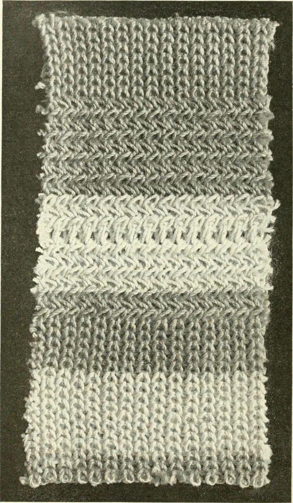 An illustration from Knitting; a manual of practical instruction in the mechanical details of all types of knitting machinery, their operation, adjustment, and care, 1909, leaf 185