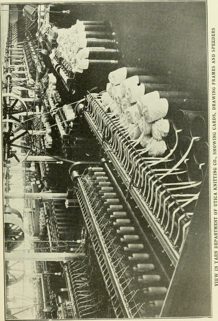 An illustration from Knitting; a manual of practical instruction in the mechanical details of all types of knitting machinery, their operation, adjustment, and care, 1909, leaf 190