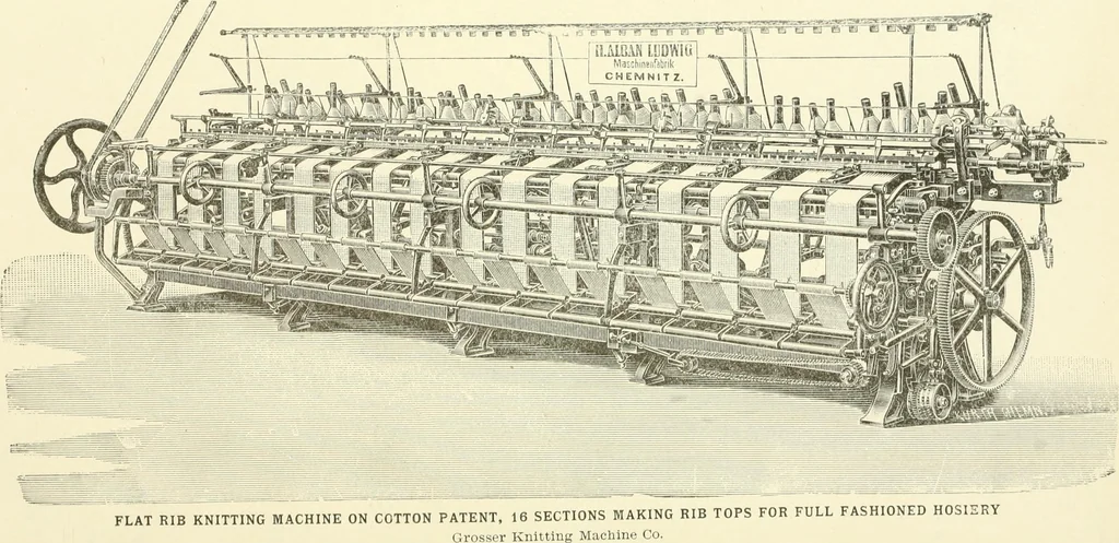 An illustration from Knitting; a manual of practical instruction in the mechanical details of all types of knitting machinery, their operation, adjustment, and care, 1909, leaf 225