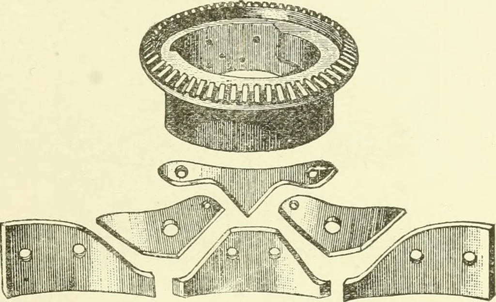 An illustration from Knitting; a manual of practical instruction in the mechanical details of all types of knitting machinery, their operation, adjustment, and care, 1909, leaf 234