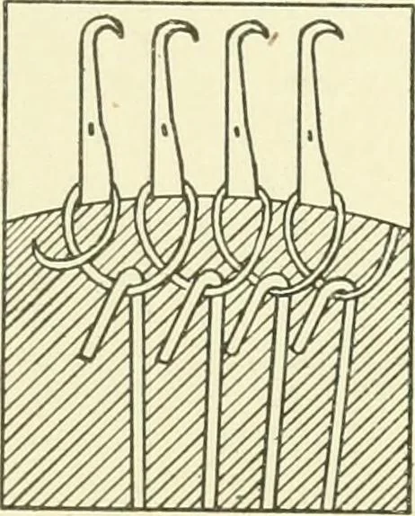 An illustration from Knitting; a manual of practical instruction in the mechanical details of all types of knitting machinery, their operation, adjustment, and care, 1909, leaf 242