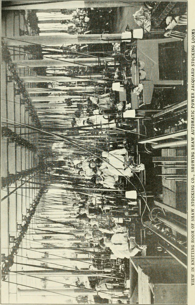 An illustration from Knitting; a manual of practical instruction in the mechanical details of all types of knitting machinery, their operation, adjustment, and care, 1909, leaf 259