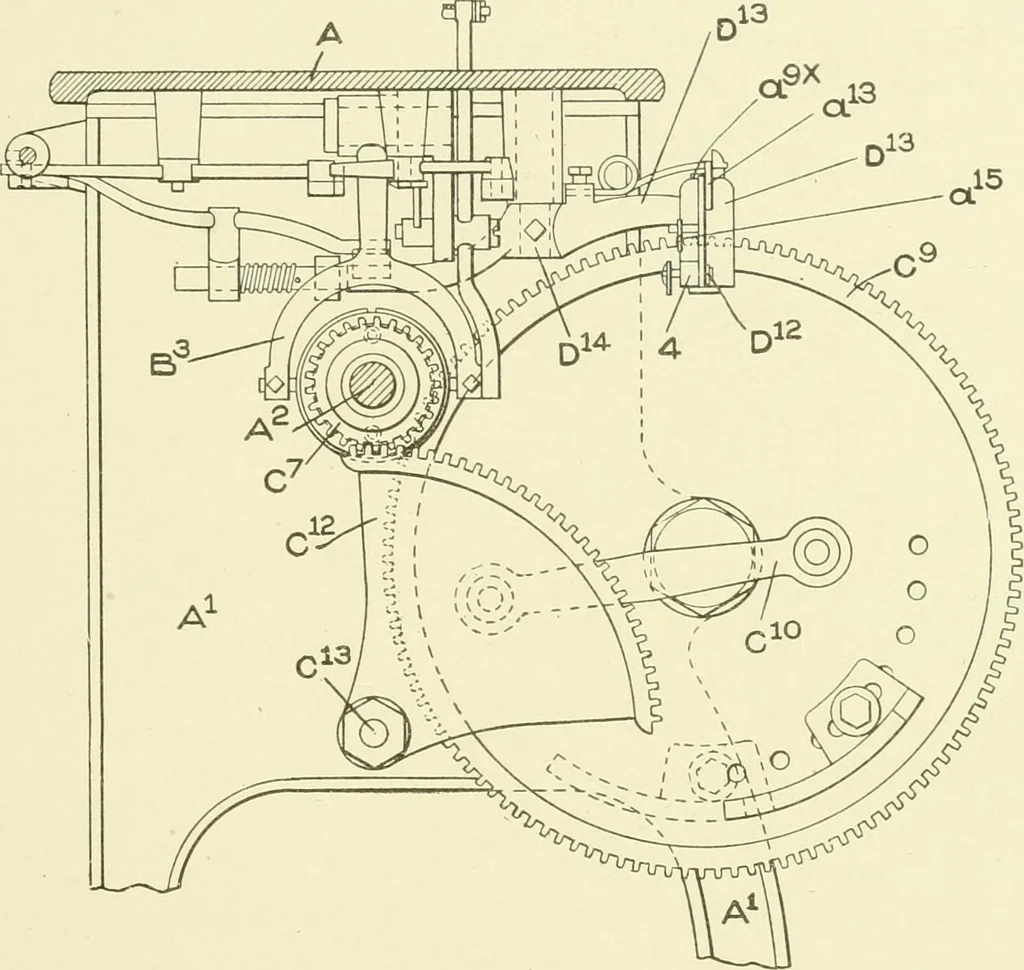 An illustration from Knitting; a manual of practical instruction in the mechanical details of all types of knitting machinery, their operation, adjustment, and care, 1909, leaf 266
