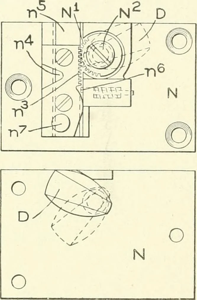 An illustration from Knitting; a manual of practical instruction in the mechanical details of all types of knitting machinery, their operation, adjustment, and care, 1909, leaf 271