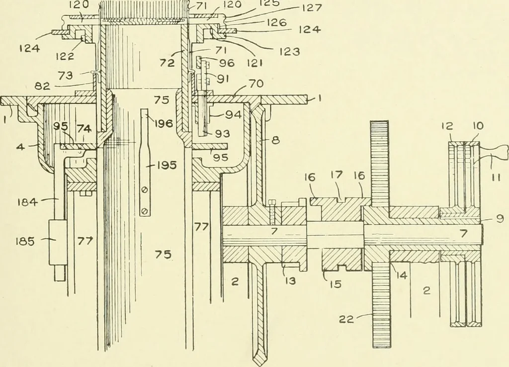 An illustration from Knitting; a manual of practical instruction in the mechanical details of all types of knitting machinery, their operation, adjustment, and care, 1909, leaf 288