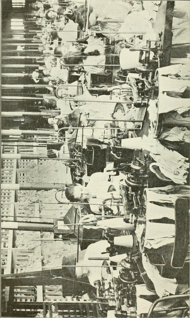 An illustration from Knitting; a manual of practical instruction in the mechanical details of all types of knitting machinery, their operation, adjustment, and care, 1909, leaf 295
