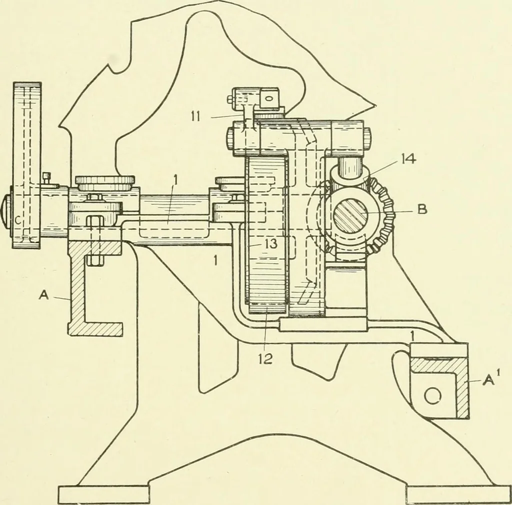 An illustration from Knitting; a manual of practical instruction in the mechanical details of all types of knitting machinery, their operation, adjustment, and care, 1909, leaf 318