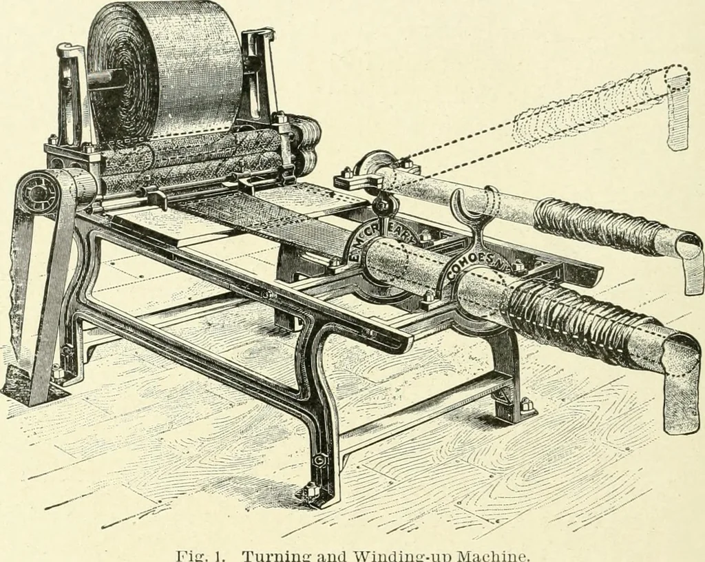 An illustration from Knitting; a manual of practical instruction in the mechanical details of all types of knitting machinery, their operation, adjustment, and care, 1909, leaf 333