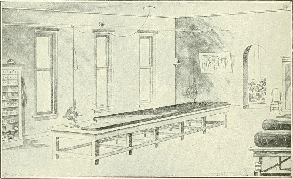 An illustration from Knitting; a manual of practical instruction in the mechanical details of all types of knitting machinery, their operation, adjustment, and care, 1909, leaf 335