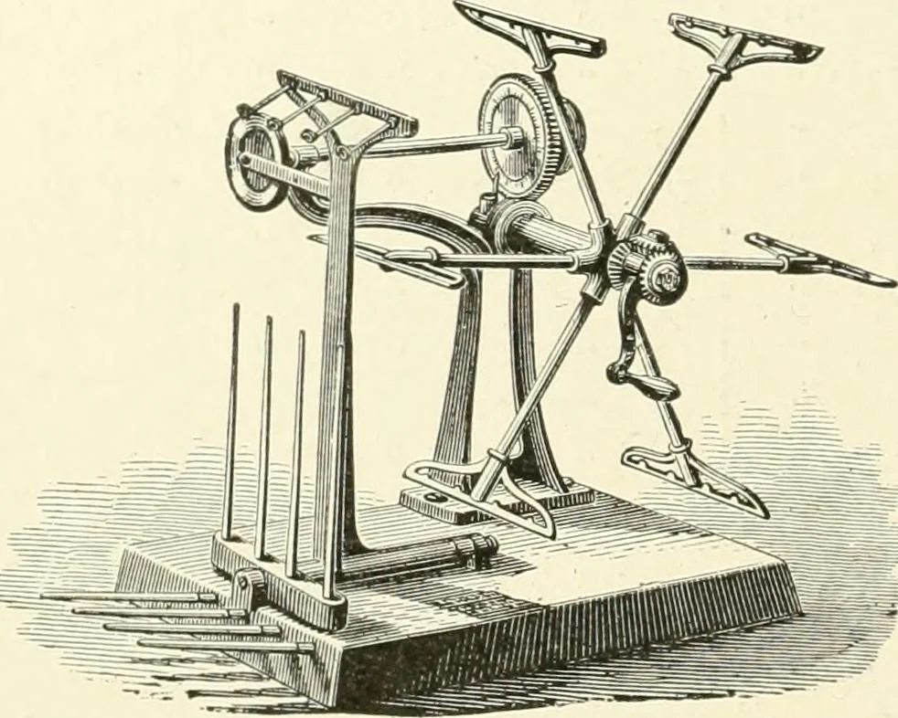 An illustration from Knitting; a manual of practical instruction in the mechanical details of all types of knitting machinery, their operation, adjustment, and care, 1909, leaf 37