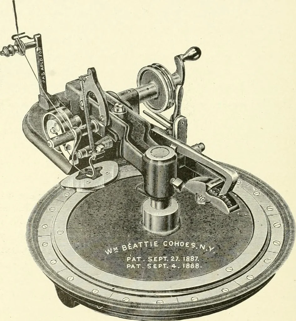 An illustration from Knitting; a manual of practical instruction in the mechanical details of all types of knitting machinery, their operation, adjustment, and care, 1909, leaf 379