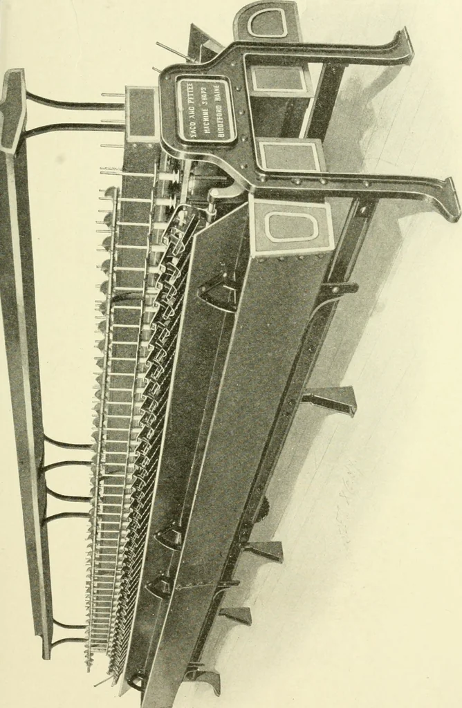 An illustration from Knitting; a manual of practical instruction in the mechanical details of all types of knitting machinery, their operation, adjustment, and care, 1909, leaf 38