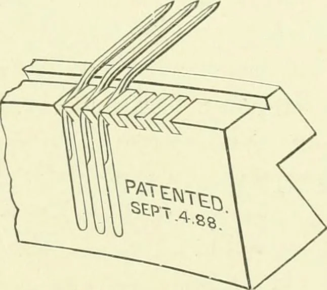 An illustration from Knitting; a manual of practical instruction in the mechanical details of all types of knitting machinery, their operation, adjustment, and care, 1909, leaf 382