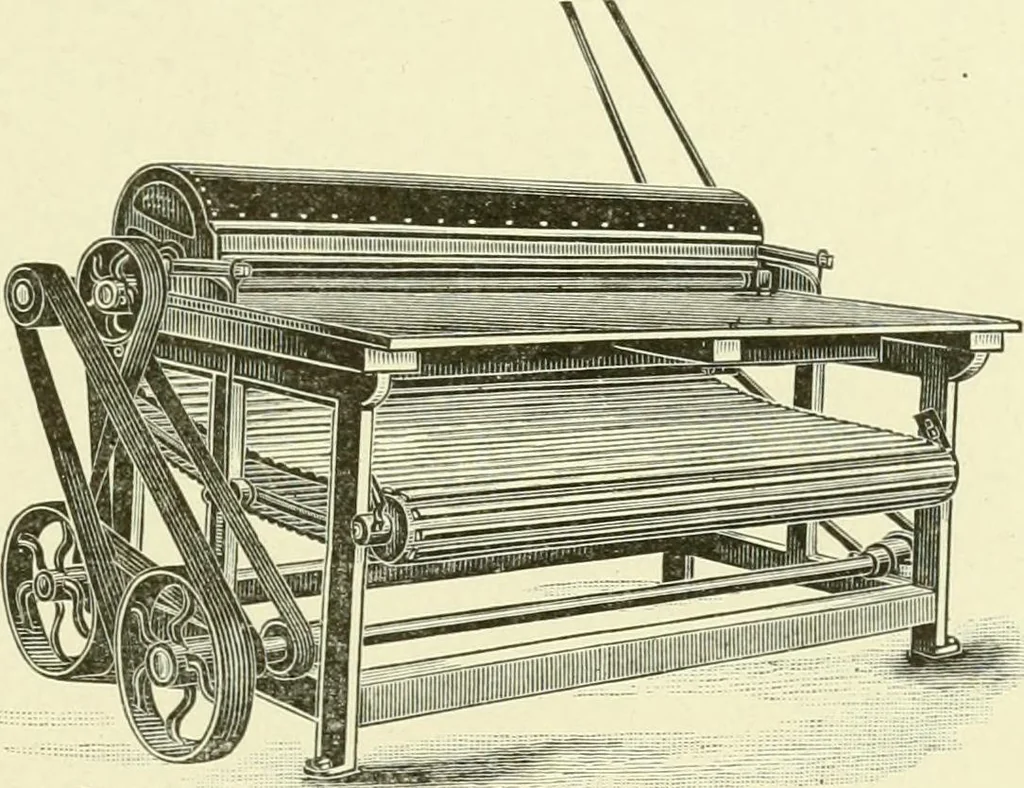 An illustration from Knitting; a manual of practical instruction in the mechanical details of all types of knitting machinery, their operation, adjustment, and care, 1909, leaf 384