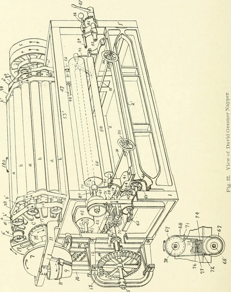An illustration from Knitting; a manual of practical instruction in the mechanical details of all types of knitting machinery, their operation, adjustment, and care, 1909, leaf 393