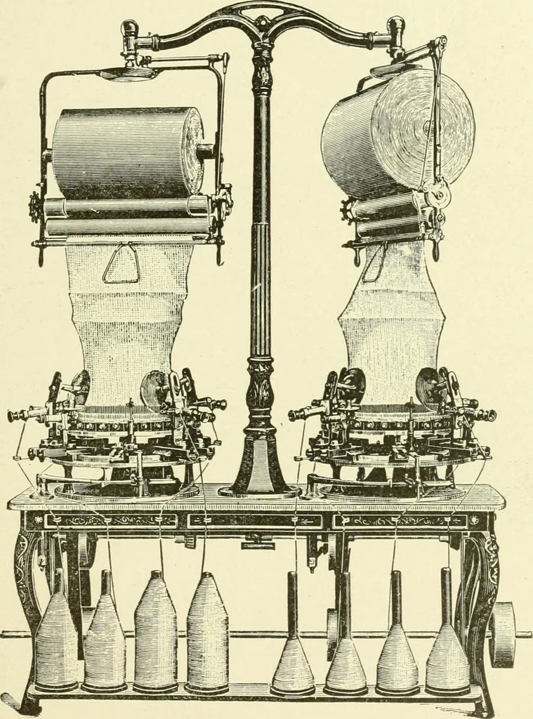 An illustration from Knitting; a manual of practical instruction in the mechanical details of all types of knitting machinery, their operation, adjustment, and care, 1909, leaf 44