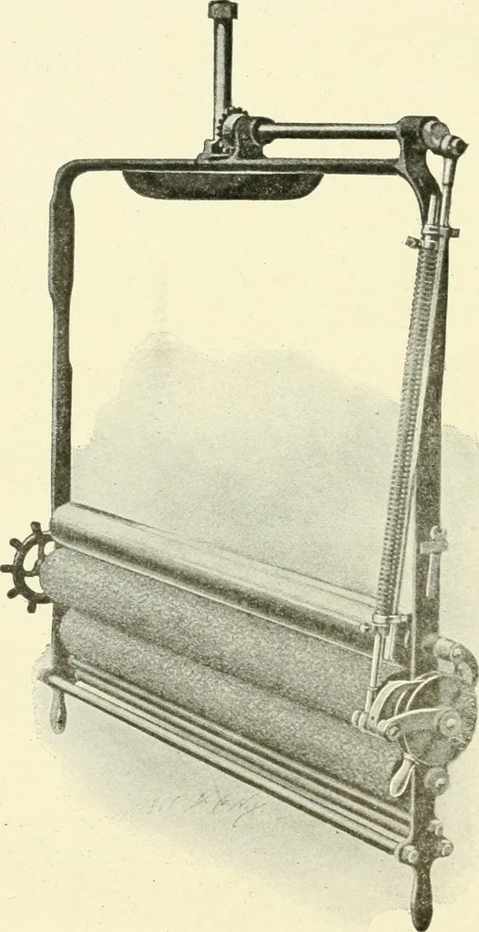 An illustration from Knitting; a manual of practical instruction in the mechanical details of all types of knitting machinery, their operation, adjustment, and care, 1909, leaf 55