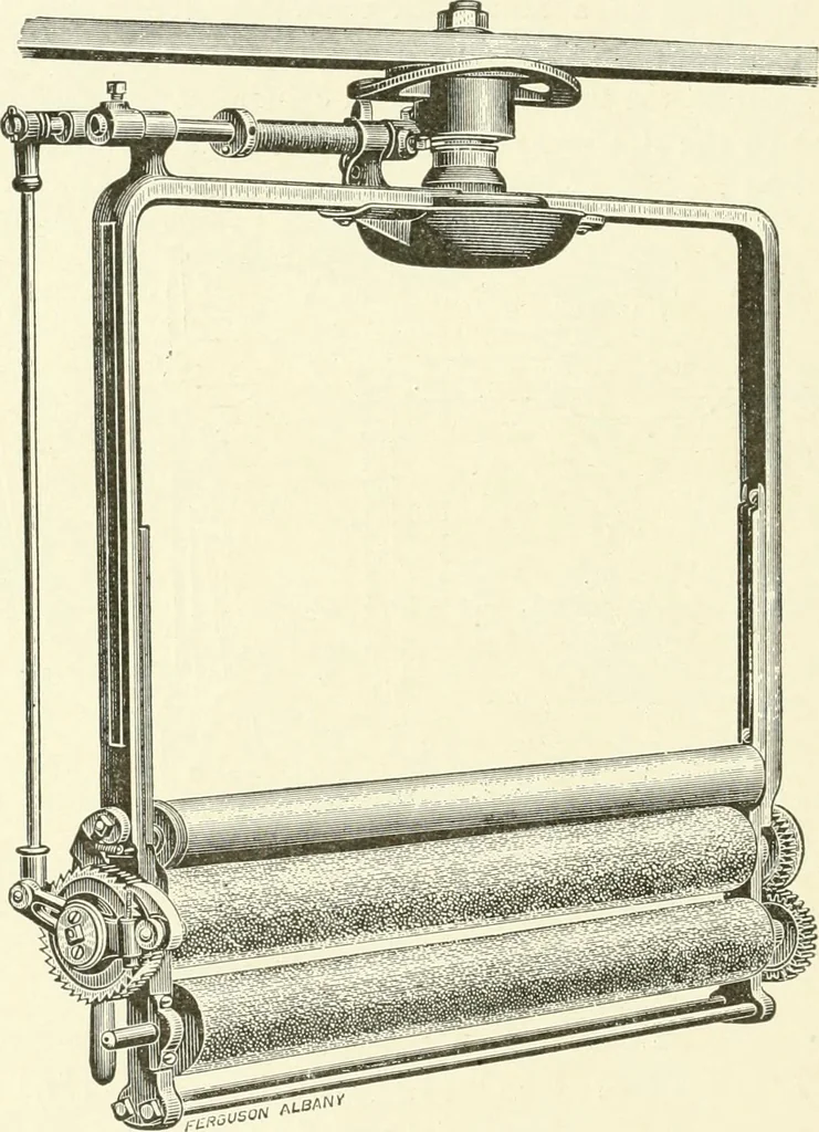 An illustration from Knitting; a manual of practical instruction in the mechanical details of all types of knitting machinery, their operation, adjustment, and care, 1909, leaf 57