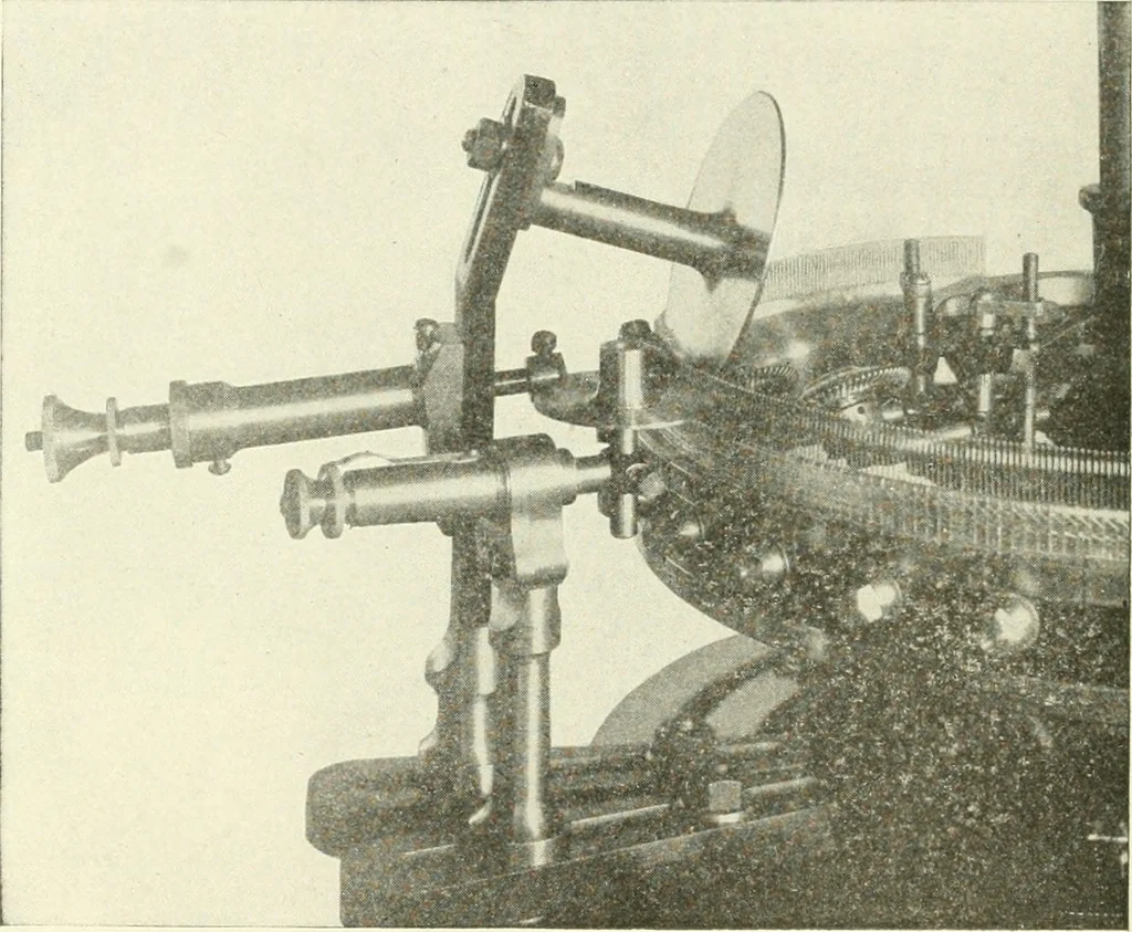 An illustration from Knitting; a manual of practical instruction in the mechanical details of all types of knitting machinery, their operation, adjustment, and care, 1909, leaf 81