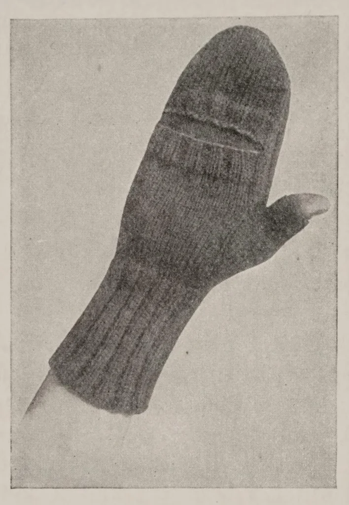 An illustration from Knitting and sewing; how to make seventy useful articles for men in the army and navy, 1918, leaf 88